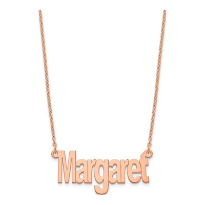 Rose Gold-Plated Sterling Silver Personalized Name Plate Necklace – view 2
