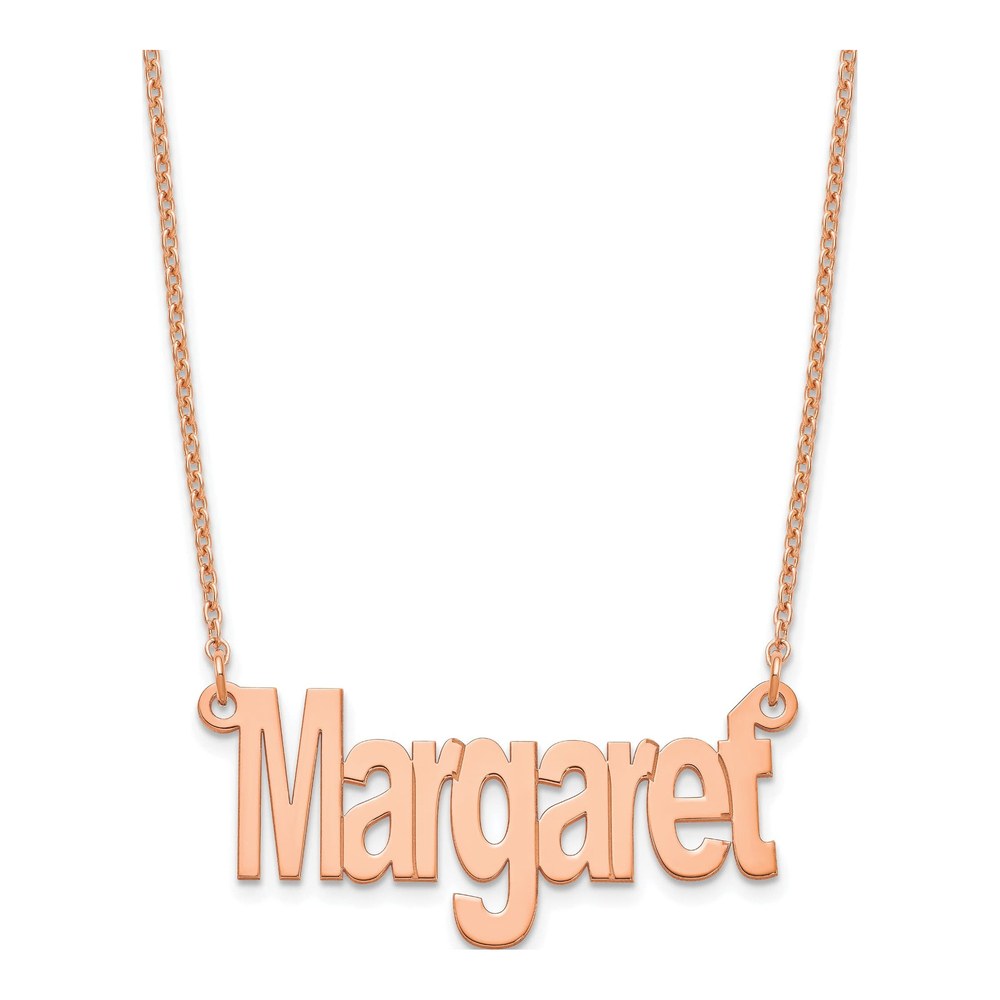 Rose Gold-Plated Sterling Silver Personalized Name Plate Necklace