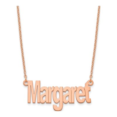 Rose Gold-Plated Sterling Silver Personalized Name Plate Necklace