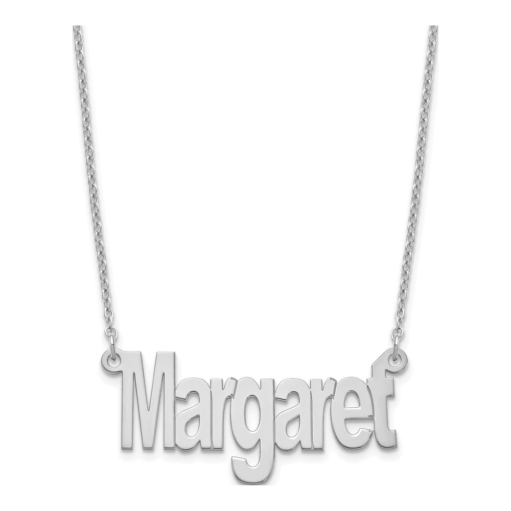Sterling Silver Personalized Name Plate Necklace