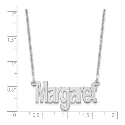 14K White Gold Personalized Name Plate Necklace – view 3