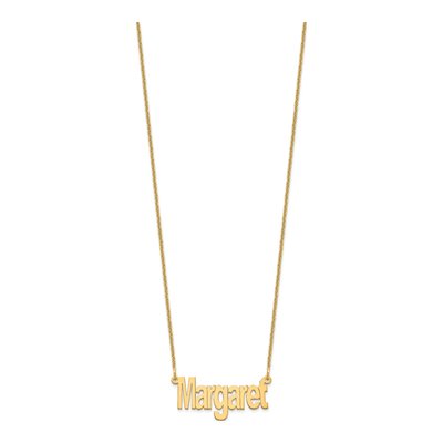 14K Yellow Gold Personalized Name Plate Necklace – view 2
