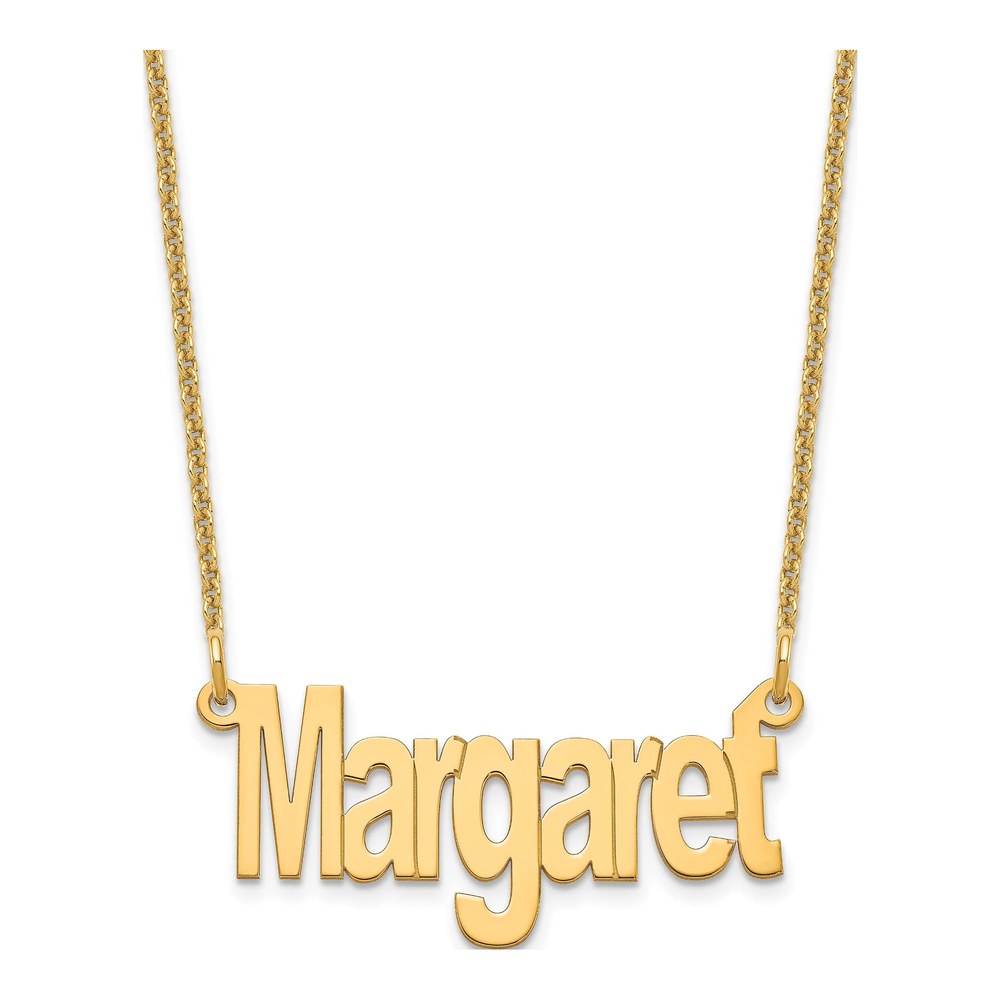 14K Yellow Gold Personalized Name Plate Necklace