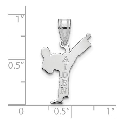 Sterling Silver Personalized Boy Karate Pendant – view 2