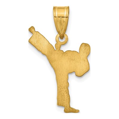 14K Yellow Gold Personalized Boy Karate Pendant – view 4