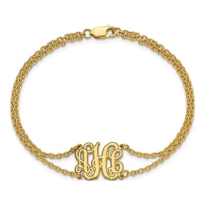 Gold-Plated Sterling Silver Personalized Monogram Bracelet – view 4