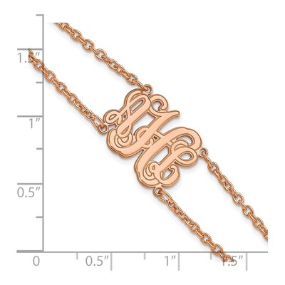 Rose Gold-Plated Sterling Silver Personalized Monogram Bracelet – view 2