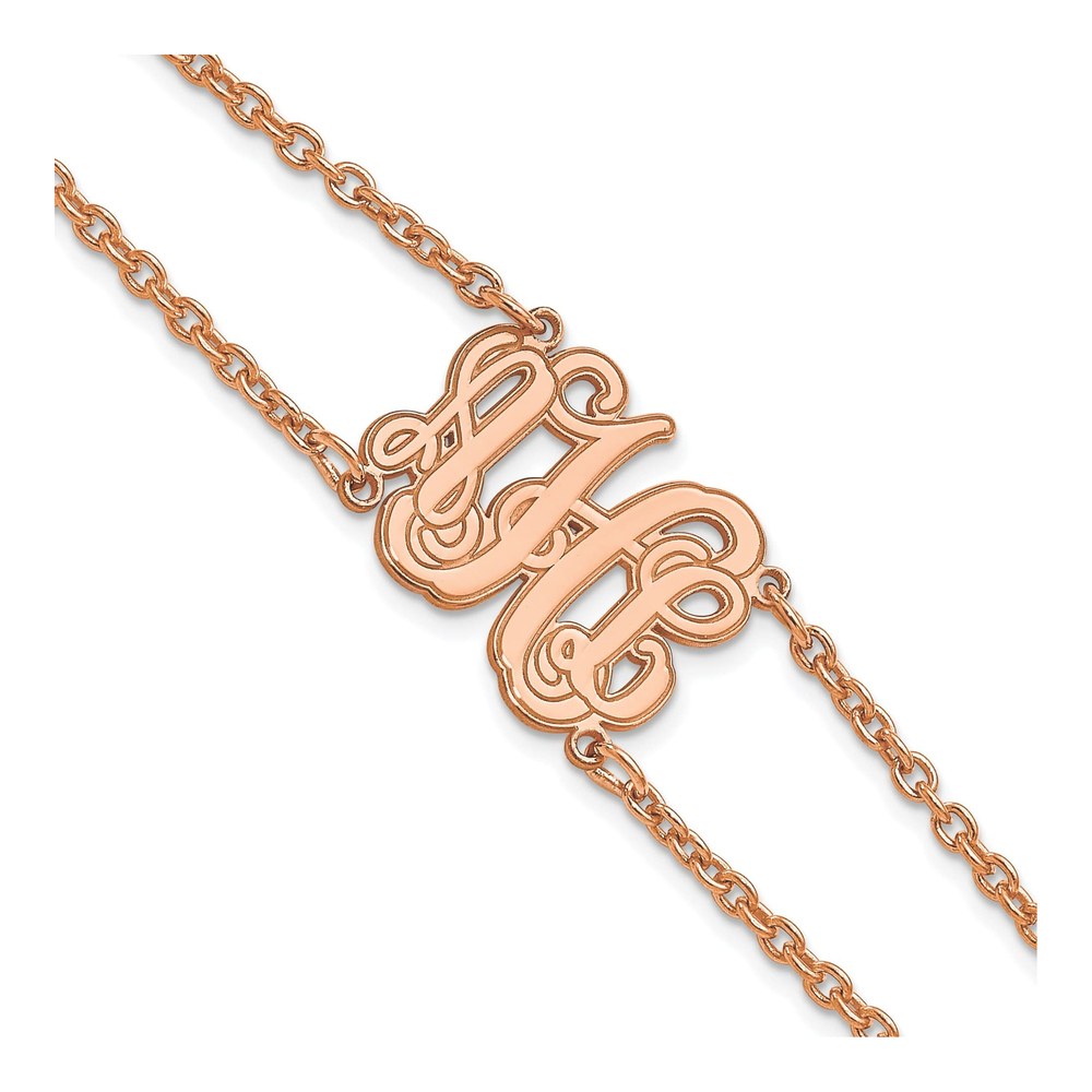 Rose Gold-Plated Sterling Silver Personalized Monogram Bracelet