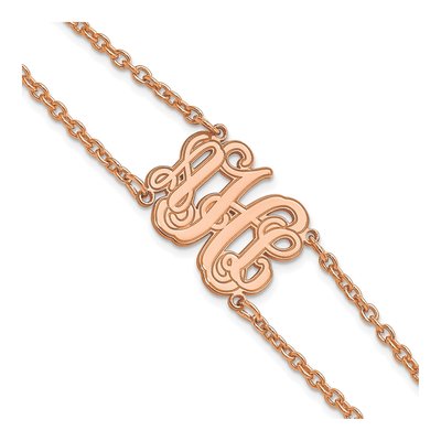Rose Gold-Plated Sterling Silver Personalized Monogram Bracelet