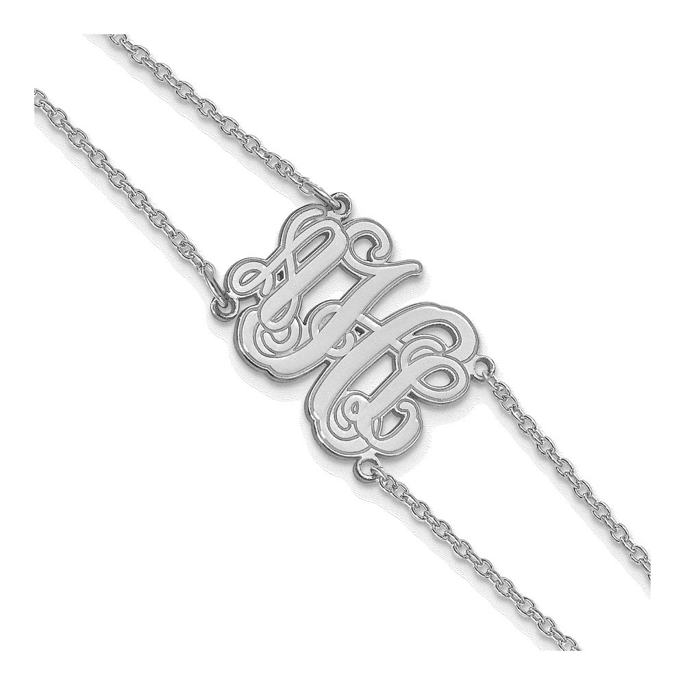 14K White Gold Personalized Monogram Bracelet