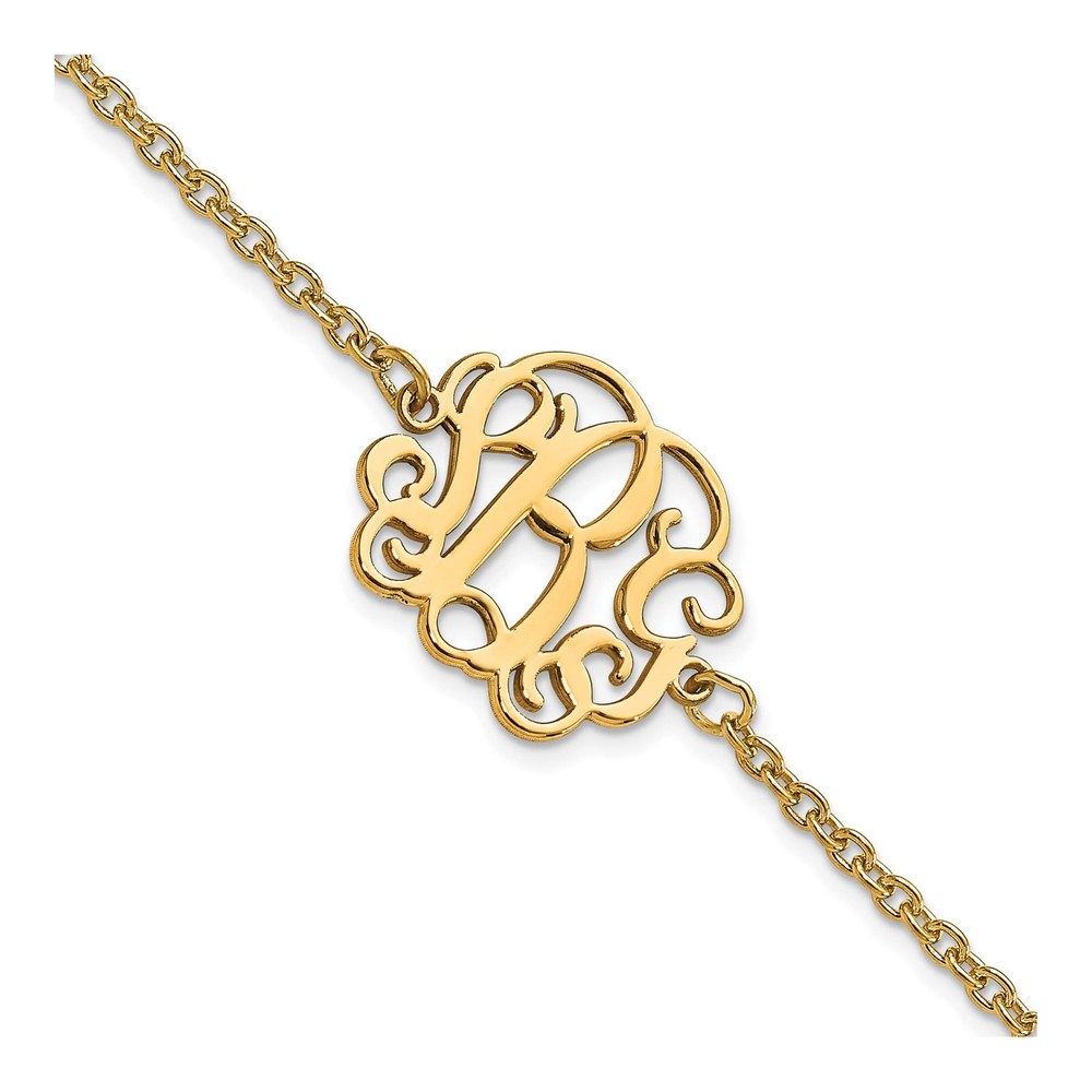Gold-Plated Sterling Silver Personalized Monogram Bracelet