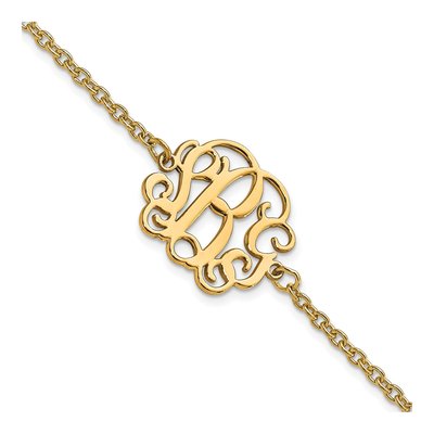 Gold-Plated Sterling Silver Personalized Monogram Bracelet