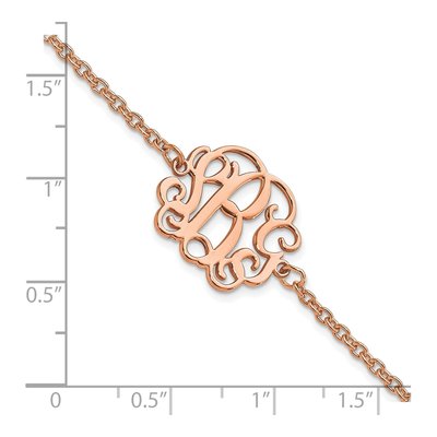 Rose Gold-Plated Sterling Silver Personalized Monogram Bracelet – view 2