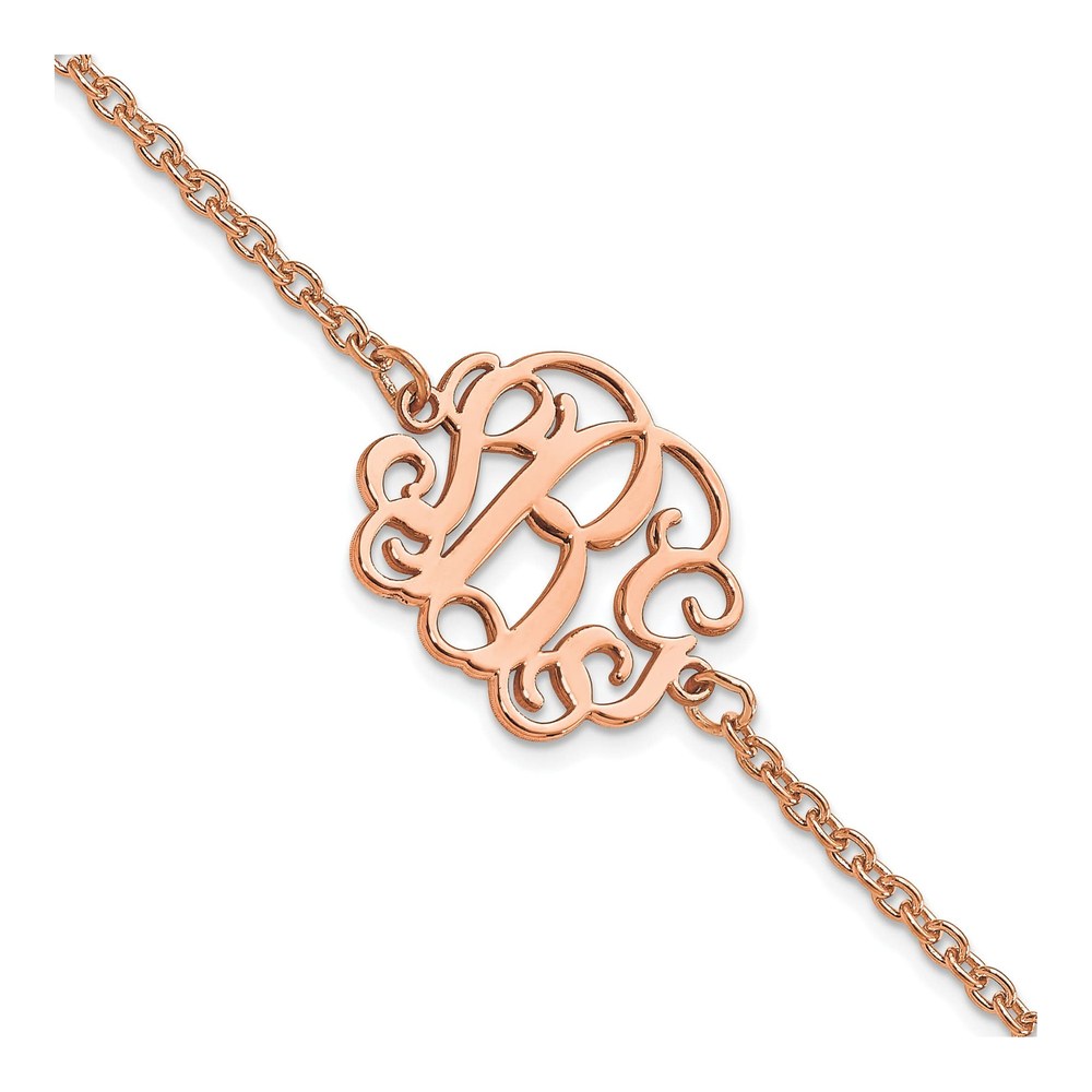 Rose Gold-Plated Sterling Silver Personalized Monogram Bracelet