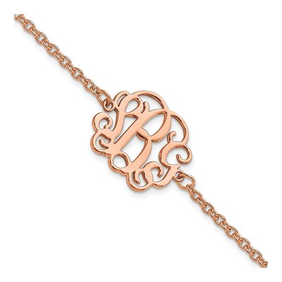 Rose Gold-Plated Sterling Silver Personalized Monogram Bracelet