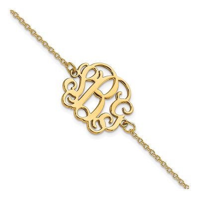 14K Yellow Gold Personalized Monogram Bracelet
