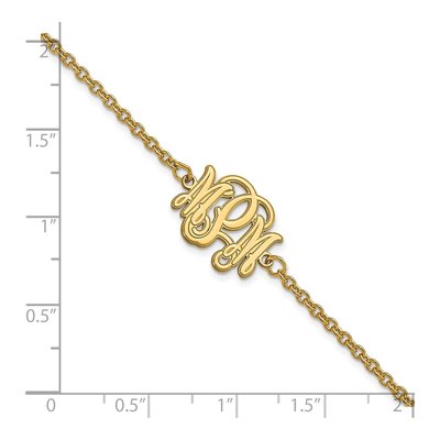 Personalized Monogram Bracelet, Gold-Plated Silver – view 3