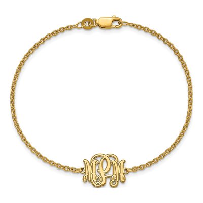 Personalized Monogram Bracelet, Gold-Plated Silver – view 4