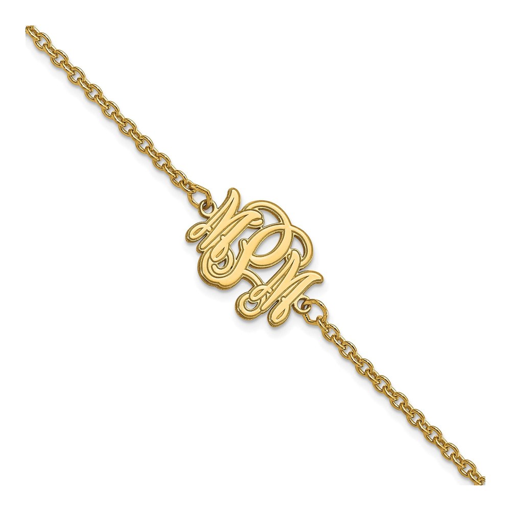 Personalized Monogram Bracelet, Gold-Plated Silver
