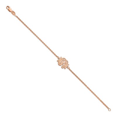 Rose Gold-Plated Sterling Silver Personalized Monogram Bracelet – view 2