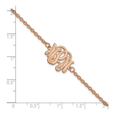 Rose Gold-Plated Sterling Silver Personalized Monogram Bracelet – view 3