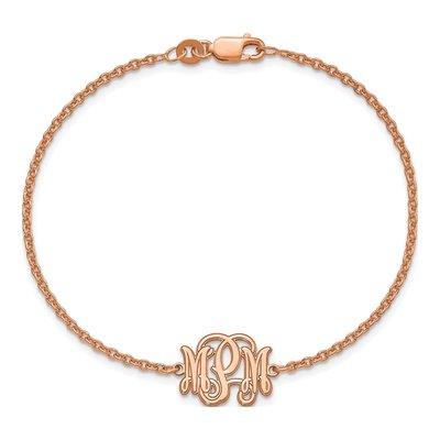 Rose Gold-Plated Sterling Silver Personalized Monogram Bracelet – view 4