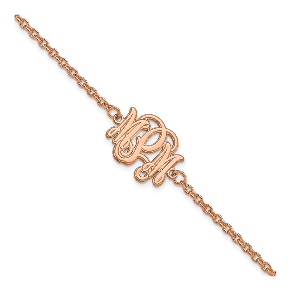 Rose Gold-Plated Sterling Silver Personalized Monogram Bracelet