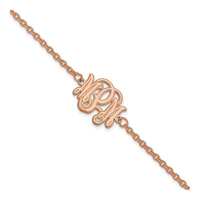 Rose Gold-Plated Sterling Silver Personalized Monogram Bracelet