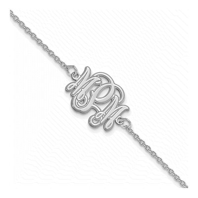 14K White Gold Personalized Monogram Bracelet