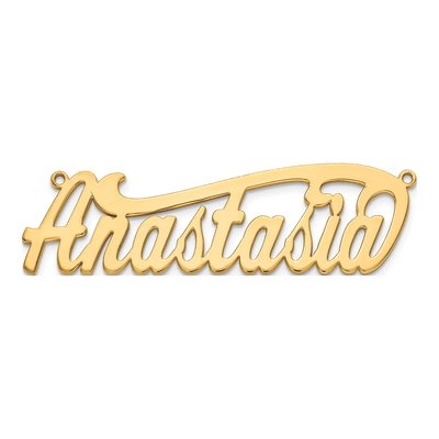 Gold-Plated Sterling Silver Personalized Name Plate Pendant – view 4