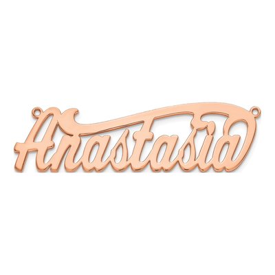 14K Rose Gold Personalized Name Plate Pendant – view 5