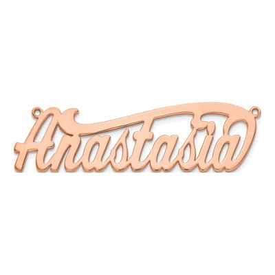 Rose Gold-Plated Sterling Silver Personalized Name Plate Pendant – view 3