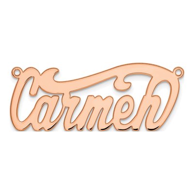 Rose Gold-Plated Sterling Silver Personalized Name Plate Pendant