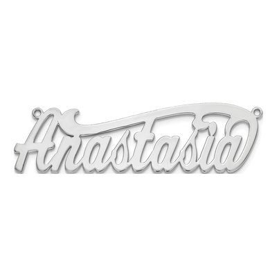 14K White Gold Personalized Name Plate Pendant – view 5