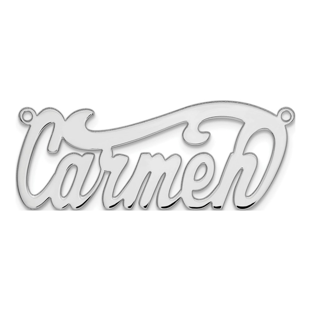 14K White Gold Rhodium-Plated Polished Name Plate