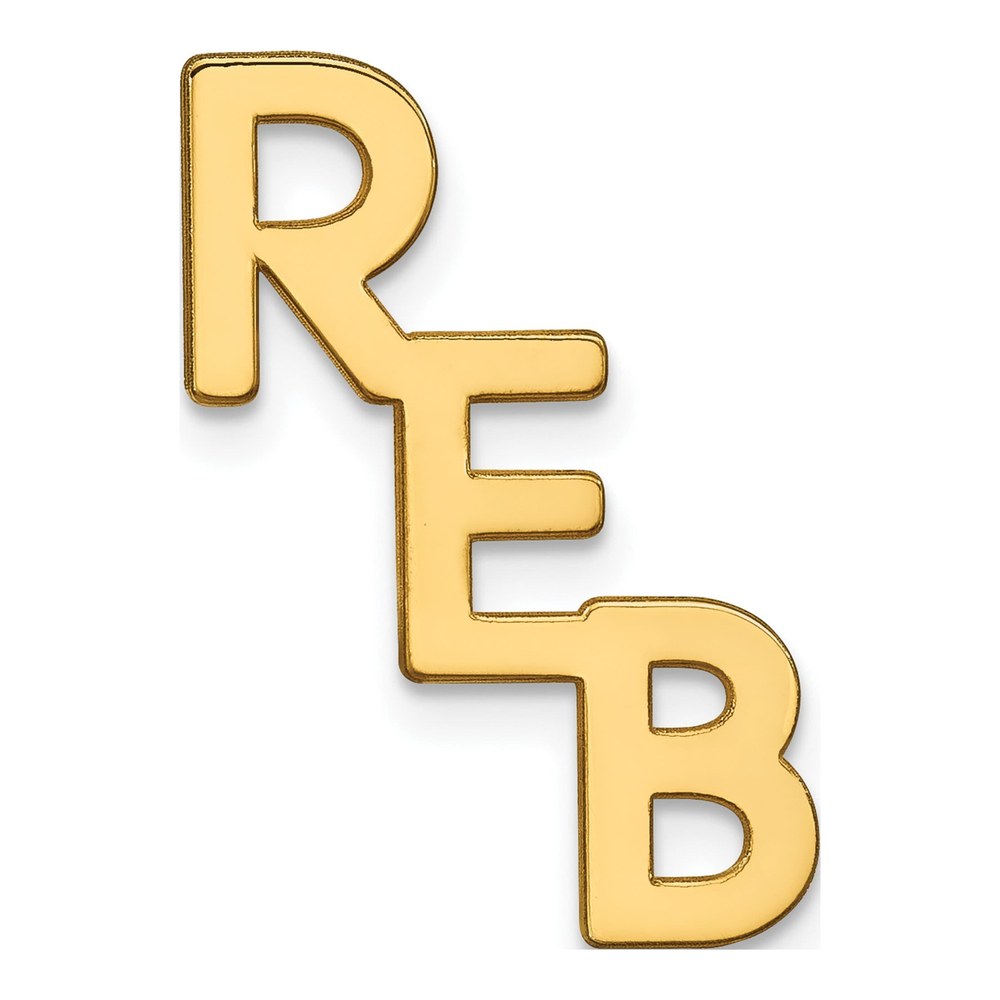 Sterling Silver/gold-Plated Large Cut-Out Monogram Tie Tac