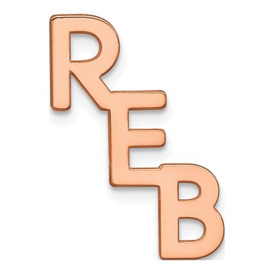 Personalized Sterling Silver Rose-Plated Monogram Tie Tac