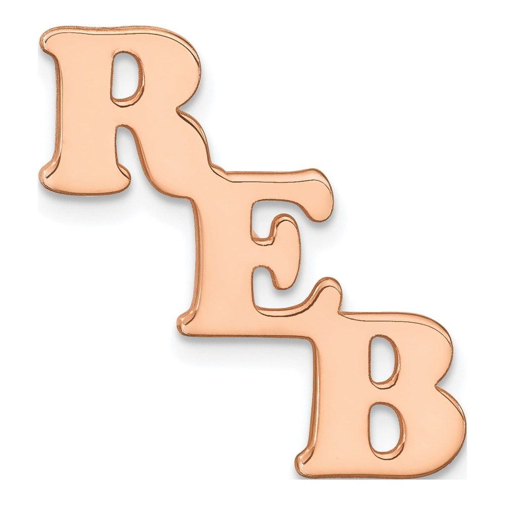 Sterling Silver/rose-Plated Large Cut-Out Monogram Tie Tac