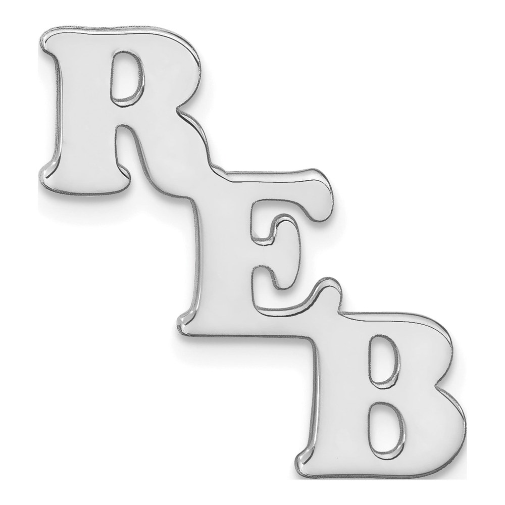Sterling Silver/rhodium-Plated Large Cut-Out Monogram Tie Tac