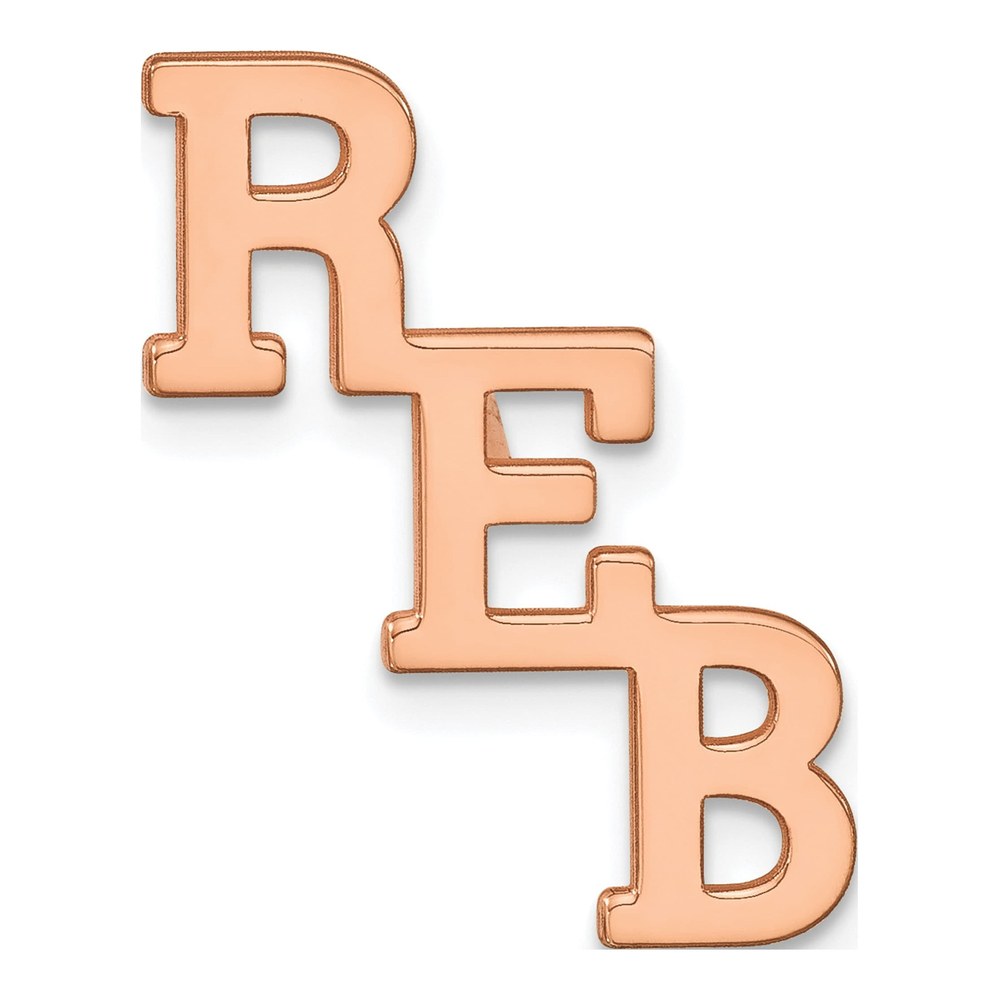 Sterling Silver/rose-Plated Large Cut-Out Monogram Tie Tac