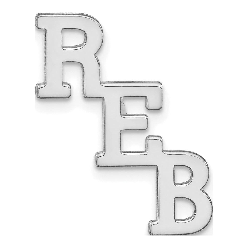 Sterling Silver/rhodium-Plated Large Cut-Out Monogram Tie Tac