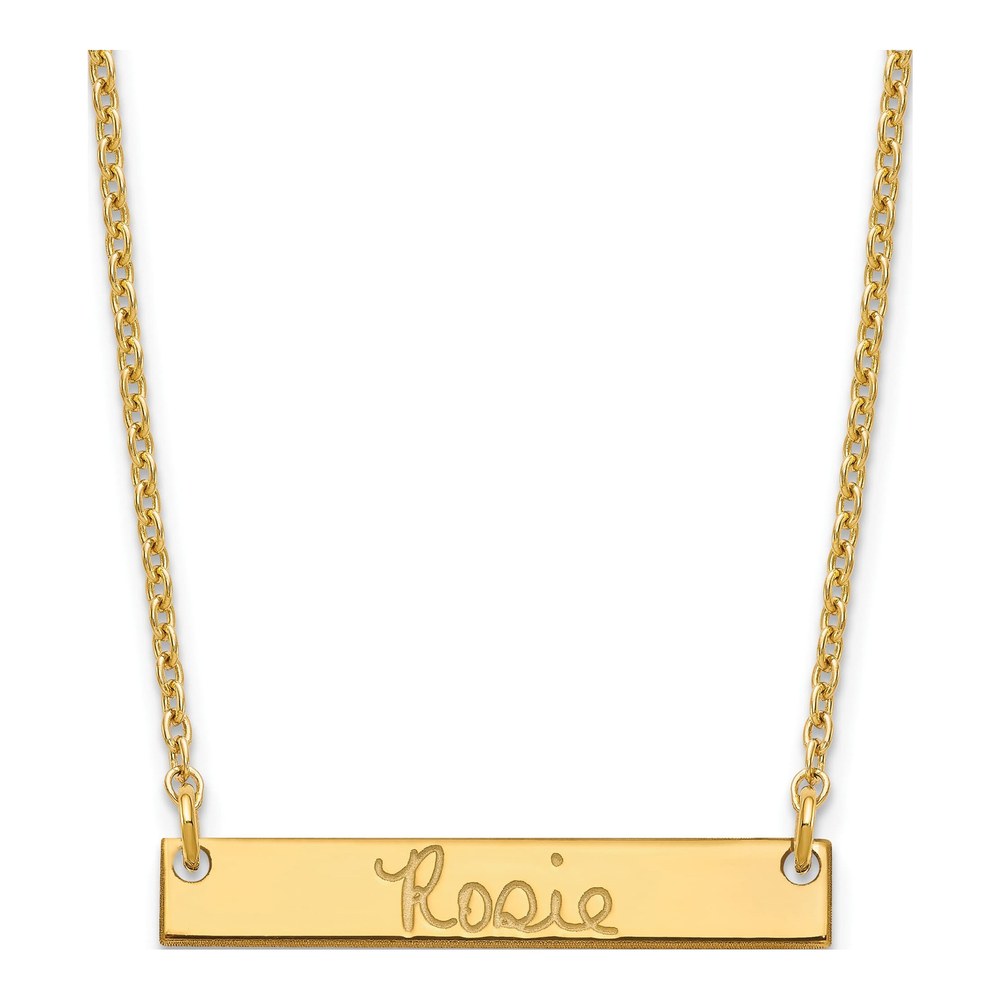 Gold-Plated Sterling Silver Personalized Bar Necklace