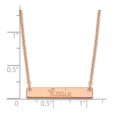 Rose Gold-Plated Sterling Silver Personalized Bar Necklace – view 2