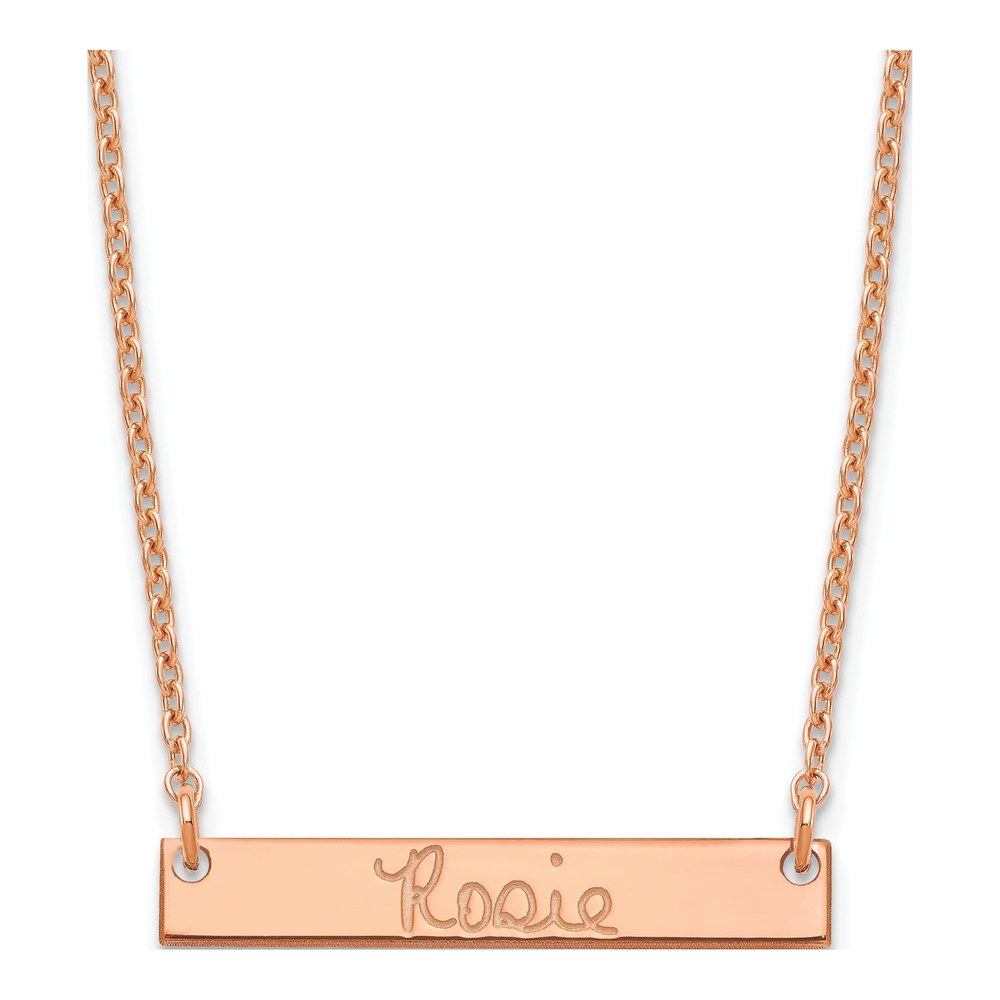 Rose Gold-Plated Sterling Silver Personalized Bar Necklace
