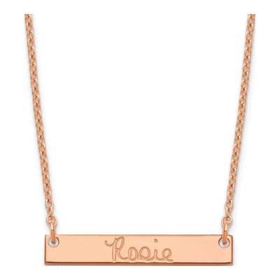 Rose Gold-Plated Sterling Silver Personalized Bar Necklace
