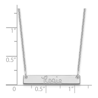 14K White Gold Small Signature Bar Necklace – view 3