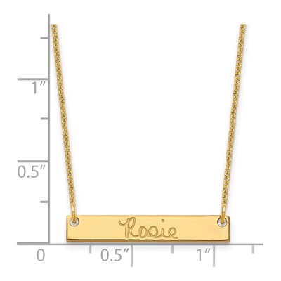 14K Yellow Gold Small Signature Bar Necklace – view 3