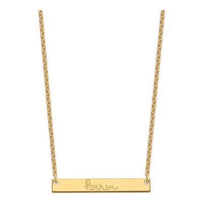 Gold-Plated Sterling Silver Personalized Bar Necklace – view 2
