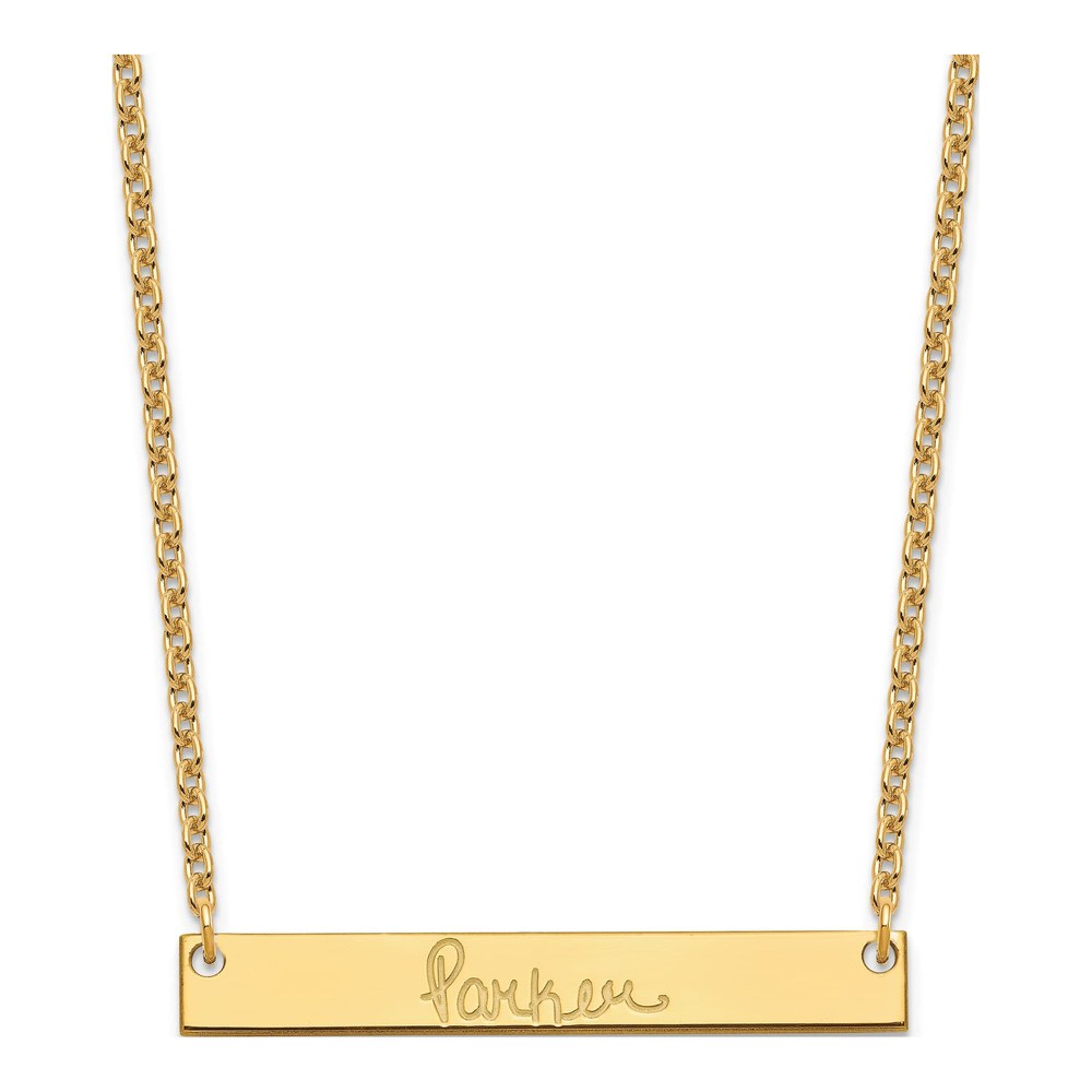 Gold-Plated Sterling Silver Personalized Bar Necklace