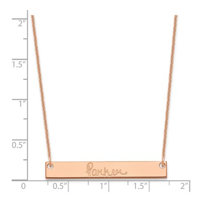 14K Rose Gold Personalized Bar Necklace – view 3